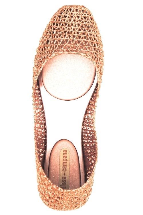 Melissa Campana Gold Glitter Shoes