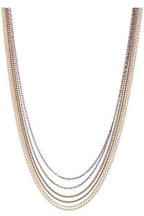 Marie Chavez Multi Chain Mixed Metal Necklace