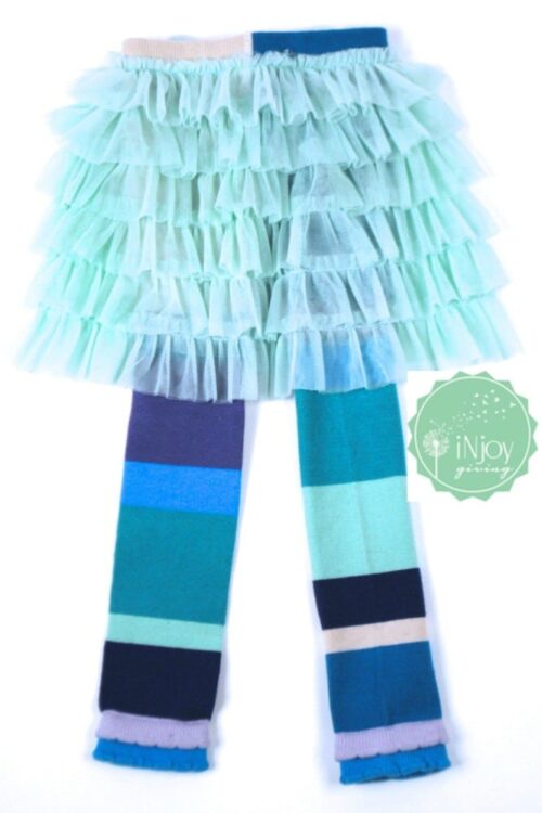 Luna Leggings Tutu Skirt Tights Rainbow Blues