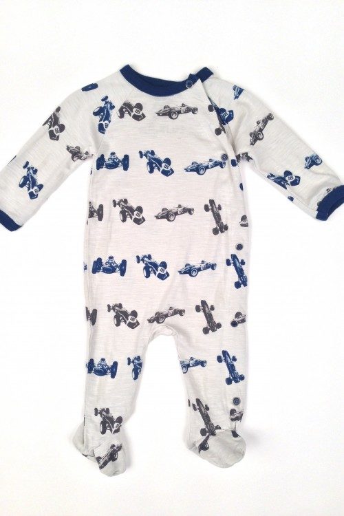 Little Traveler Clothing Race Car Footed Romper