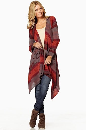 Draped Cardigan Rust