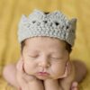 grey Avery knit crown newborn the blueberry hill