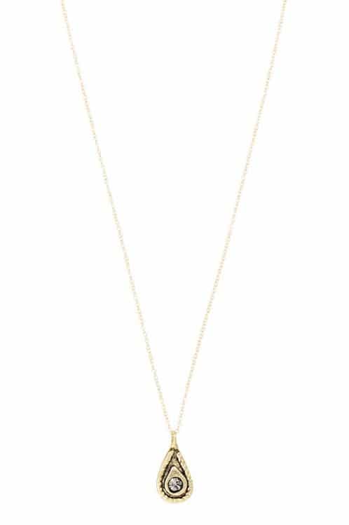 Eclipse Crystal Charm Necklace Gold
