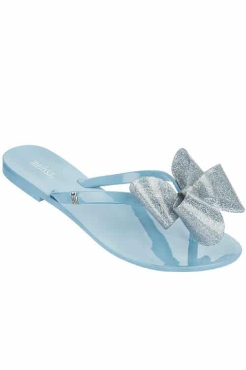 Mini Melissa Harmonic Bow Flip Flop Sandal Blue | Shopinjoy.com