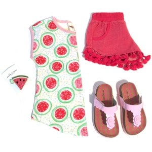 Paper Wings Watermelon Tee Tassel Shorts