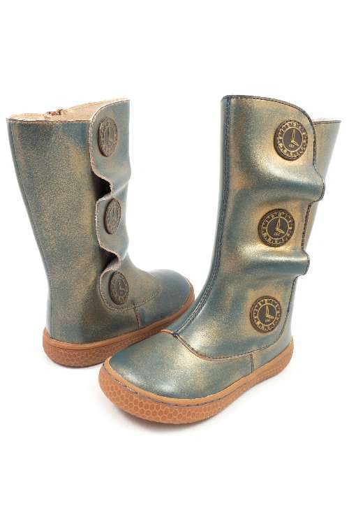 Livie & Luca Blue Gold Leather Tiempo Boot