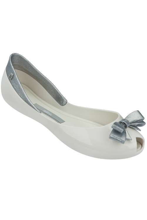 Melissa Shoes Queen Bow Flats White