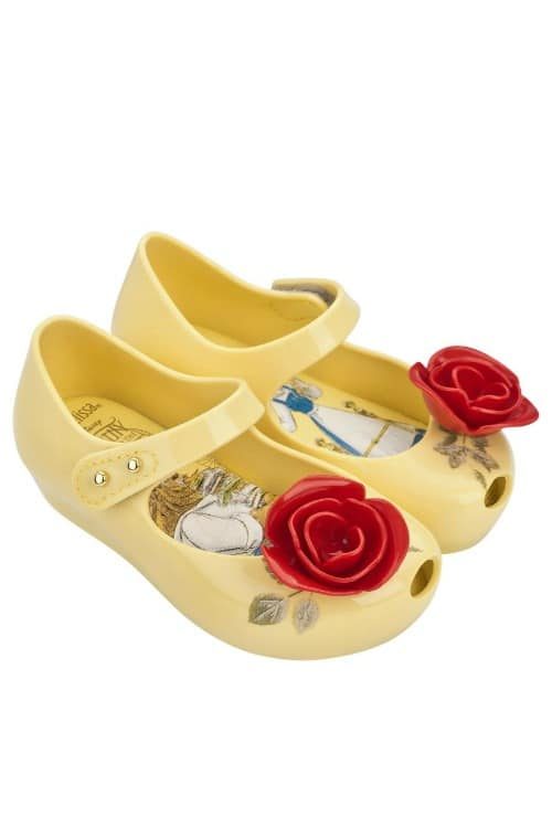 mini Melissa beauty and the beast yellow rose shoes