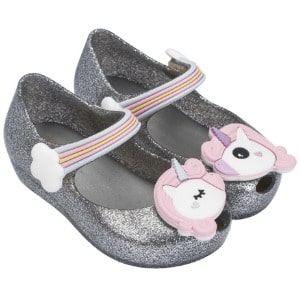 Mini Melissa Unicorn Shoes Silver Glitz 