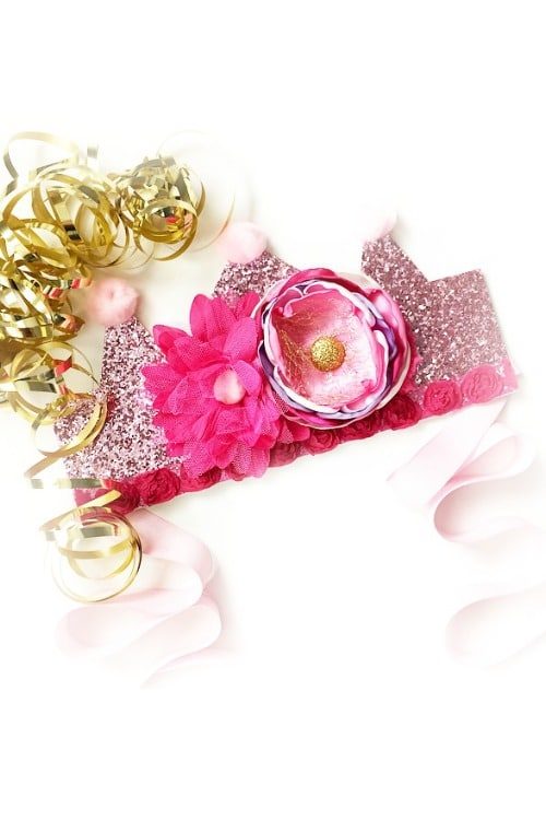 Pink Glitter Girls Party Celebration Crown