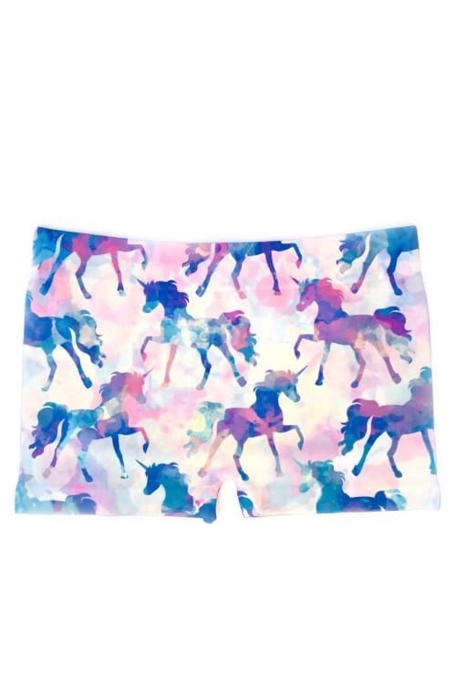 Girls Dance Shorts Gymnastics Activewear | Tye Dye Unicorn Print
