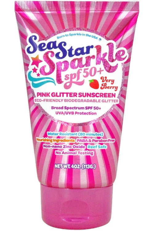 Sunshine Glitter Sea Star Sparkle Sunscreen Very Berry