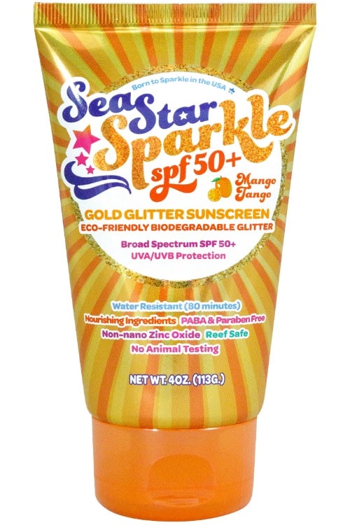 sunshine glitter sea star sparkle sunscreen mango tango